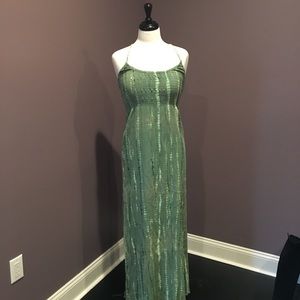 Vintage Lucky Brand Tie Dyed Gauze Maxi Dress